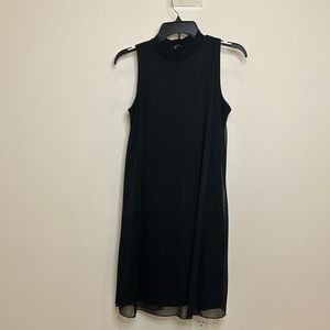 Black shift dress with mock turtle neck